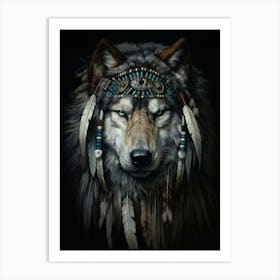 Tundra Wolf Native American 2 Art Print