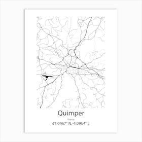 Quimper,France Minimalist Map Art Print