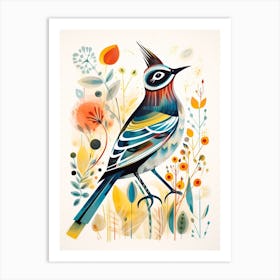 Bird Painting Collage Lark 4 Art Print