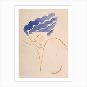 Woman With Blue Hair Art Print