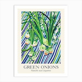 Marche Aux Legumes Green Onions Summer Illustration 3 Art Print