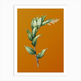 Vintage Treacleberry Botanical on Sunset Orange n.0704 Art Print