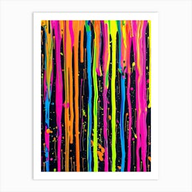 Neon Splatter Painting Art Print