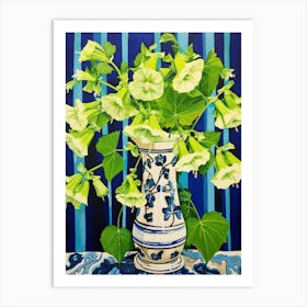 Flowers In A Vase Still Life Painting Canterbury Bells 1 Art Print