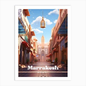 Marrakesh Morocco Vibrant Modern Travel Art Art Print