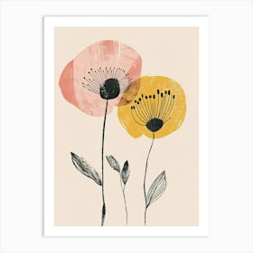 San Francisco Flower Market Boho Minimalist Style 1 Art Print