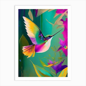 Hummingbird In Flight Abstract Still Life Art Print