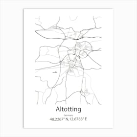 Altotting,Germany Minimalist Map Art Print