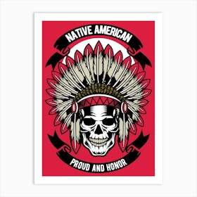 Native American Skull 1 Art Print