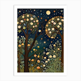 William Morris Night In The Forest 9 Art Print