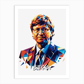 Bill Gates Portrait WPAP Pop Art Art Print