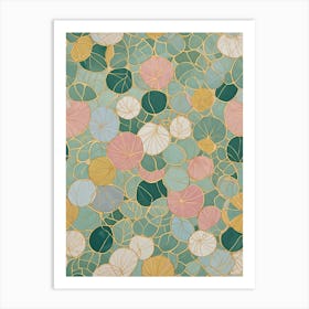 Abstract Water Lilies In Pastel Art Print