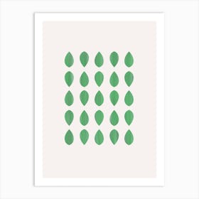 Bright Green Leaves in Calming Print Art Print