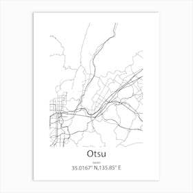 Otsu,Japan Minimalist Map Art Print