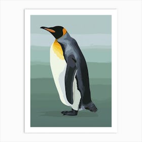 King Penguin Ross Island Minimalist Illustration 3 Art Print