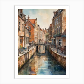 Canal Belt Amsterdam Vintage Painting (24) Art Print