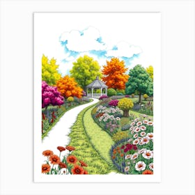 Gazebo In The Garden 2 Art Print