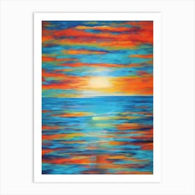 Sunset Over The Ocean Art Print