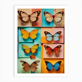 Butterflies On A Wall Art Print