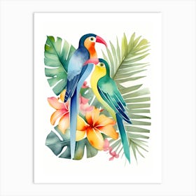 Tropical Bird Friends2 Art Print