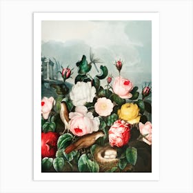 Roses And Birds Art Print