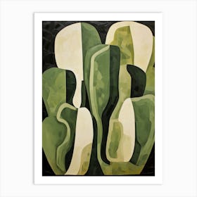 Modern Abstract Cactus Painting Devils Tongue Cactus 3 Art Print