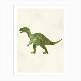 Khaki Green Textured Dinosaur Art Print