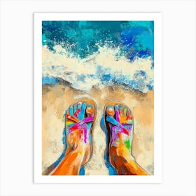 Flip Flops On The Beach Art Print