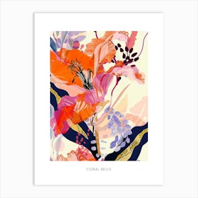 Colourful Flower Illustration Poster Coral Bells 3 Art Print