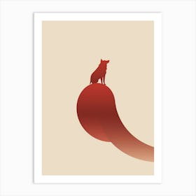 Wolf Minimalist Abstract 2 Art Print