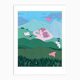 Mountain Bed Art Print