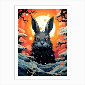 Rabbit In The Snow Art Print