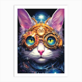 Steampunk Cat Art Print