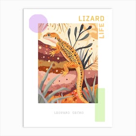Orange Leopard Gecko Abstract Modern Illustration 2 Poster Art Print