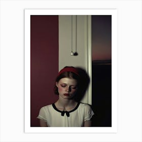 Girl With A Red Headband Art Print