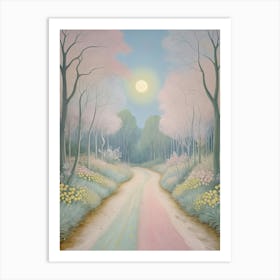 Pastel Road To The Moon Art Print