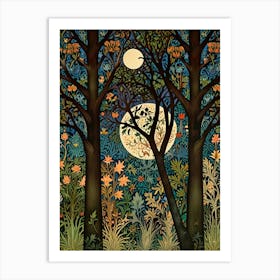 William Morris Moonlight In The Woods 9 Art Print