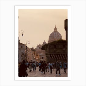 People Walking In Rome Art Print