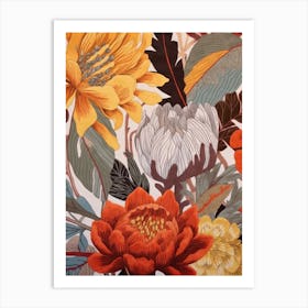 Fall Botanicals Peony 1 Art Print