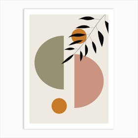 Boho Abstract Wall Art Print Scandi Botanical Terracota Beige Green Abstract C Art Print