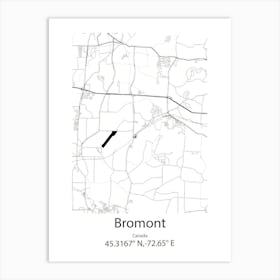 Bromont,Canada Minimalist Map Art Print