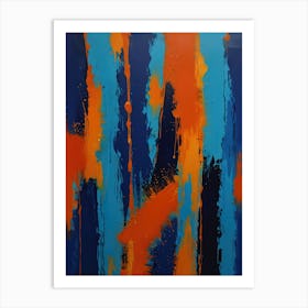 Abstract Painting, Acrylic, Blue Color Art Print