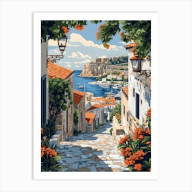 A Boho Style Illustration Of Rhodes 1 Art Print