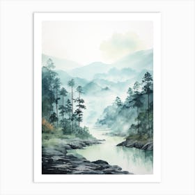 Watercolour Of Danum Valley Conservation Area   Borneo Malaysia 3 Art Print