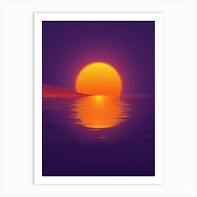 Sunset Over The Ocean 1 Art Print