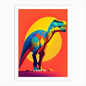 Sauroposeidon 1 Primary Colours Dinosaur Art Print