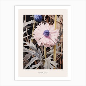 Flower Illustration Cornflower 1 Poster Art Print