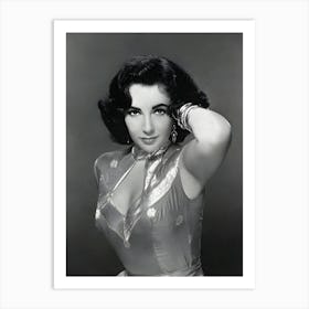 Actress Elizabeth Taylor Is Shown In A Seductive Pose Art Print