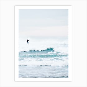 Minimalist Surfer + Waves Art Print