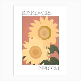 Sunflowers In Bloom Flowers Bold Illustration 3 Art Print